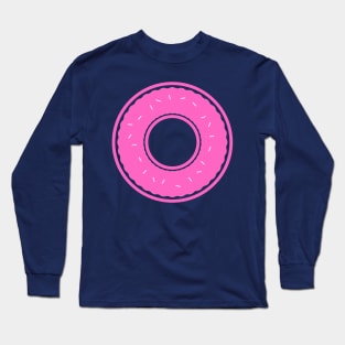 Bright Pink Donut with sprinkles Long Sleeve T-Shirt